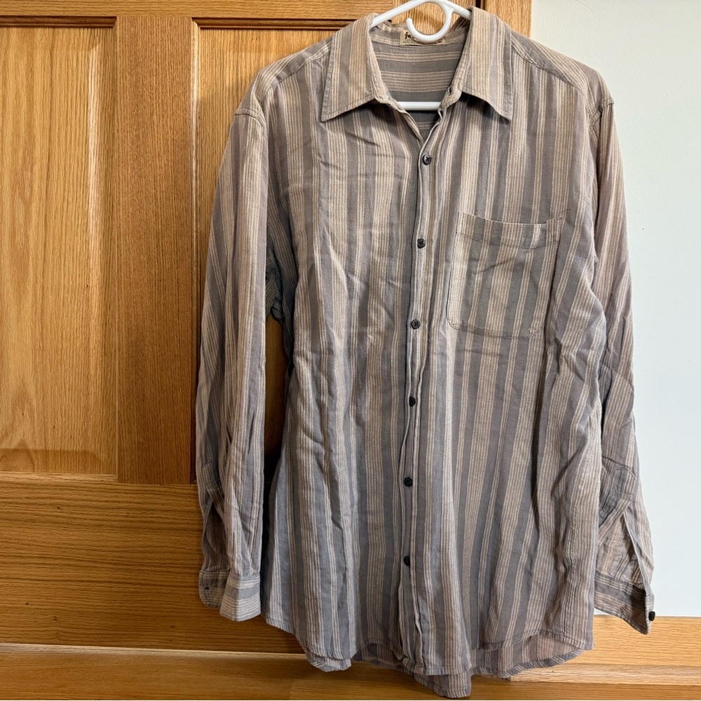 Fabindia Striped Button-Up Shirt